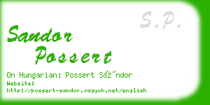 sandor possert business card